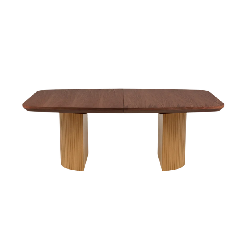 Mana extendable wooden dining table with natural legs
