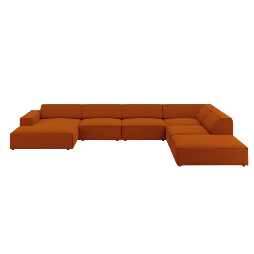 Jodie U-shaped fabric sofa with right corner unit