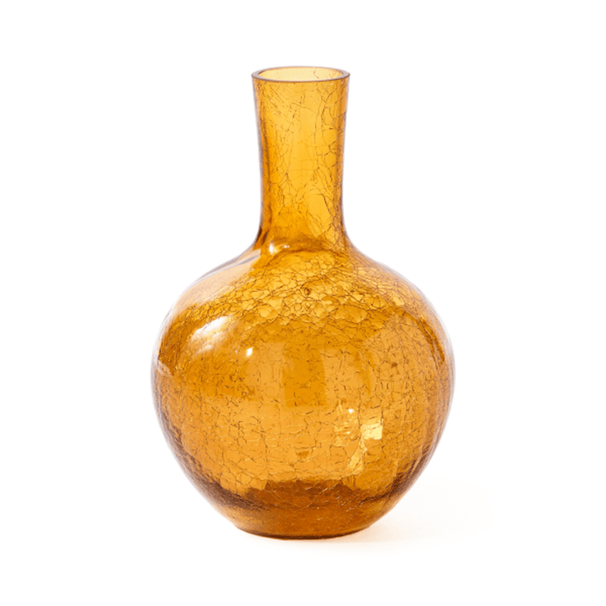 Crackled Ball glass vase 32cm