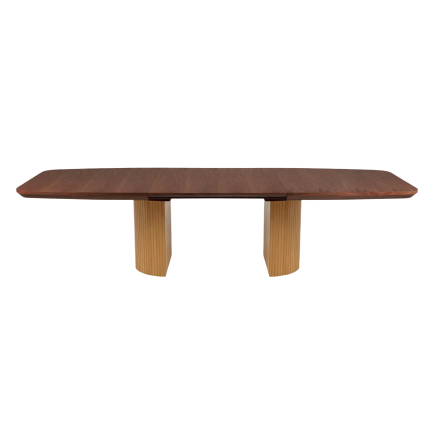 Mana extendable wooden dining table with natural legs