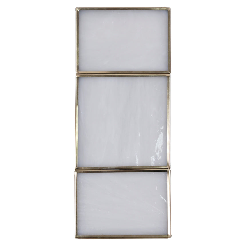 Sofia fali lámpa – Antik sárgaréz és üveg, 28,5 cm