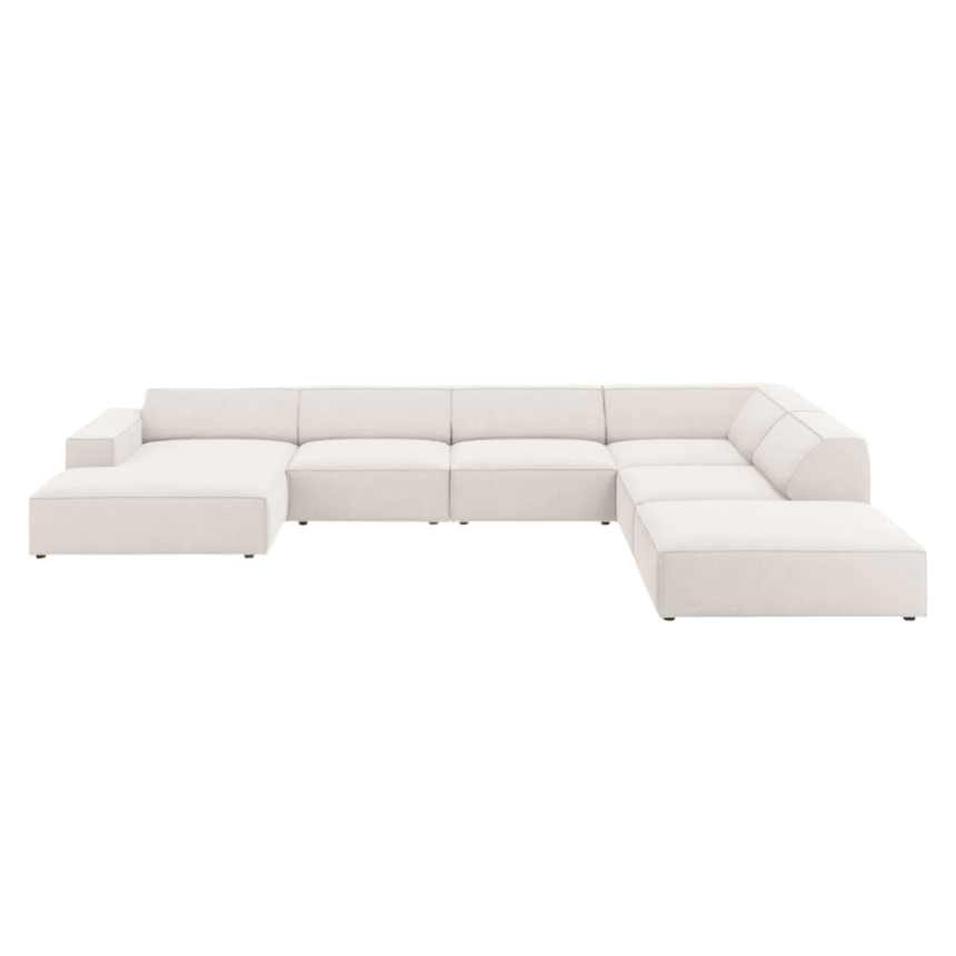 Jodie U-shaped fabric sofa with right corner unit