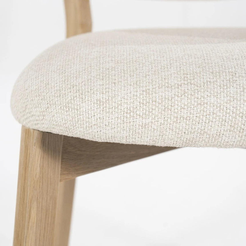 Mikky fabric chair with natural legs