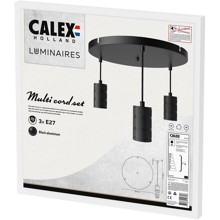 Multi kerek fém foglalat 3x szett, E27-1