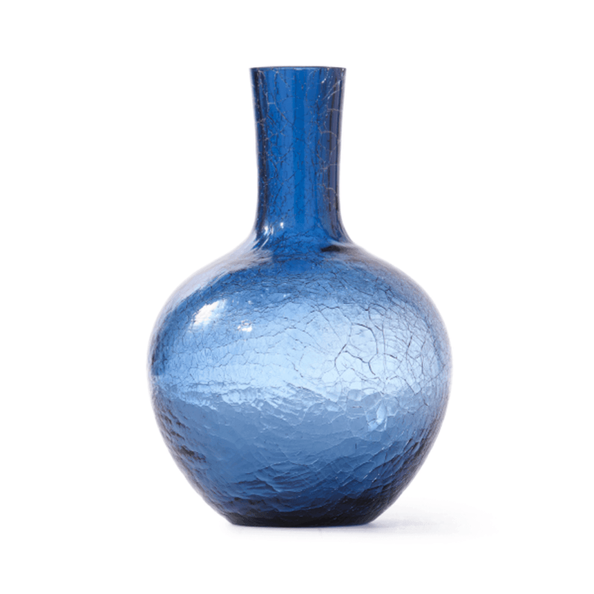 Crackled Ball glass vase 32cm
