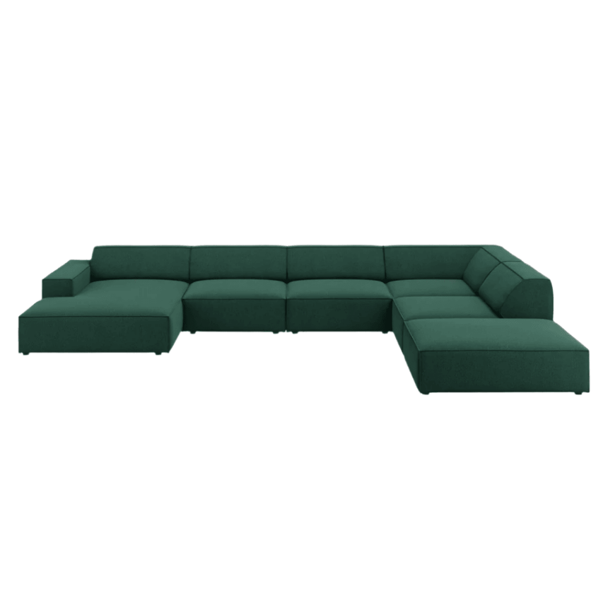 Jodie U-shaped fabric sofa with right corner unit