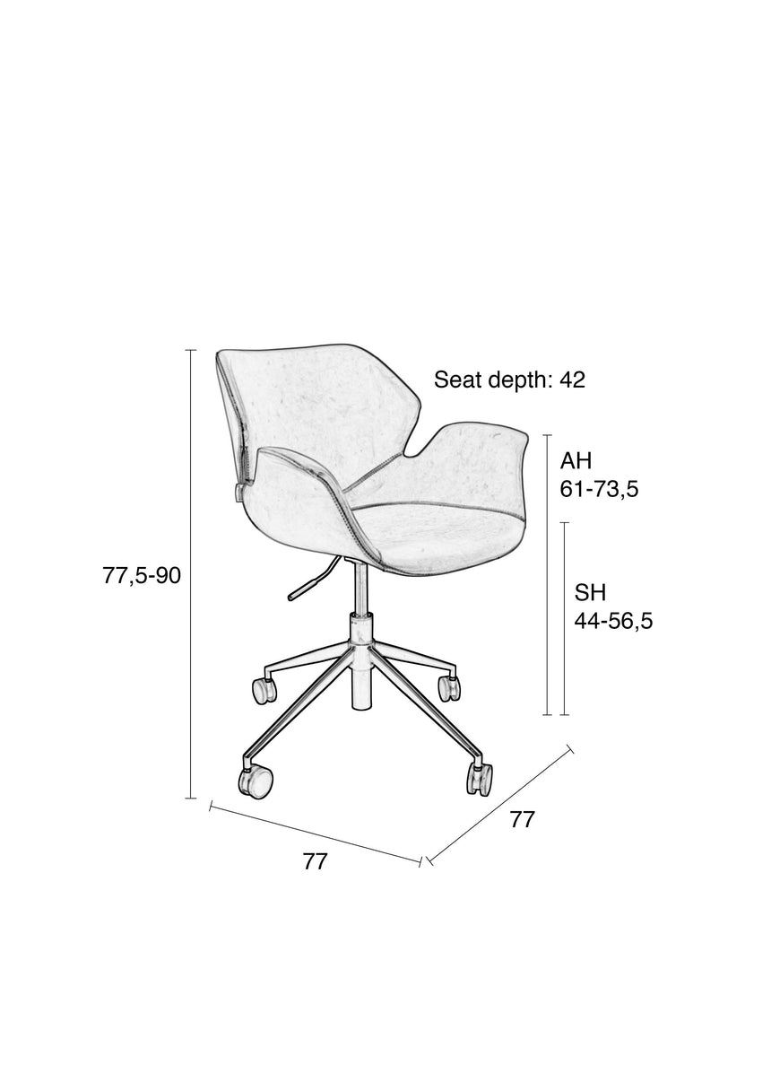 Nikki textilbőr gurulós szék