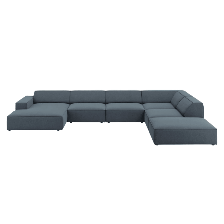 Jodie U-shaped fabric sofa with right corner unit
