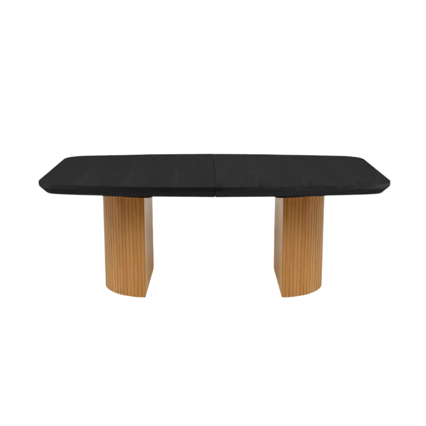 Mana extendable wooden dining table with natural legs