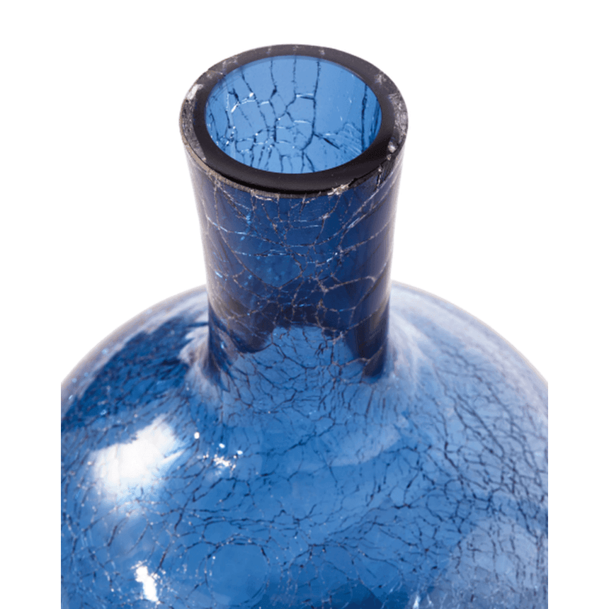 Crackled Ball glass vase 32cm