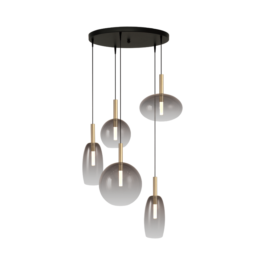 Lido arany üveg függőlámpa arany foglalattal