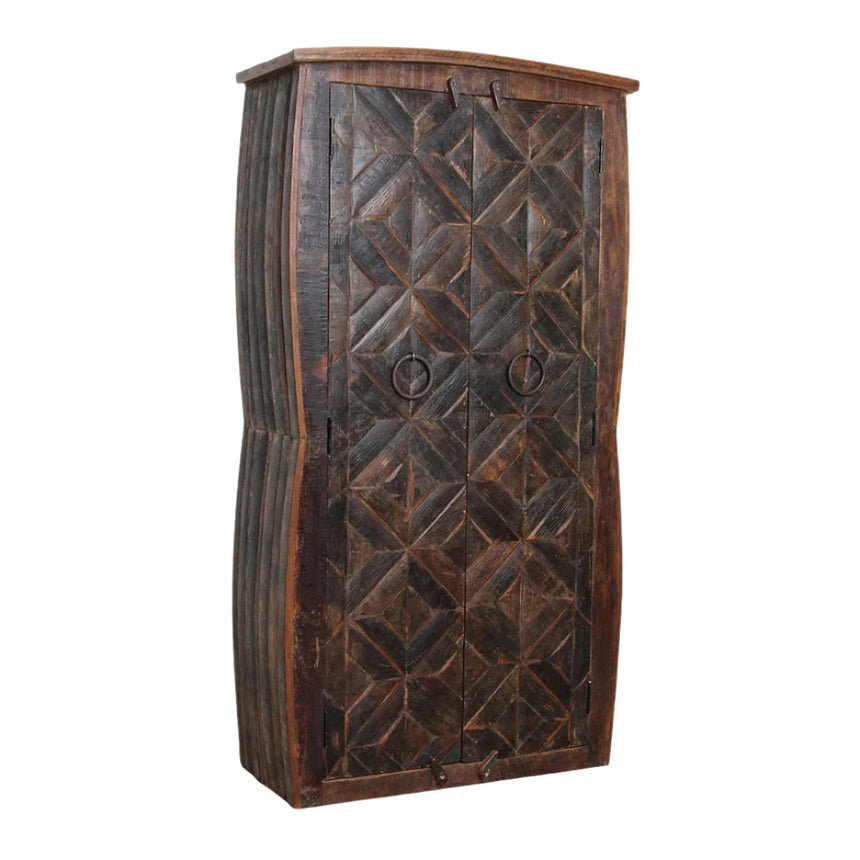 Barrel wood cabinet