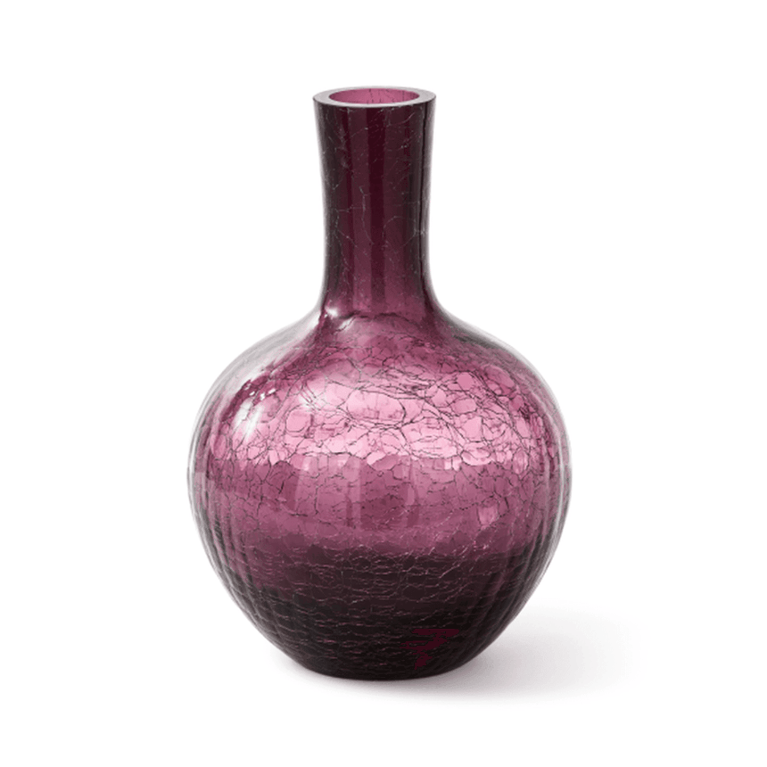 Crackled Ball glass vase 32cm