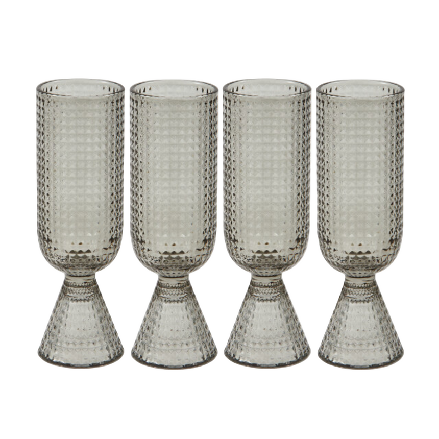 Rooftop üveg pezsgős pohár szettben