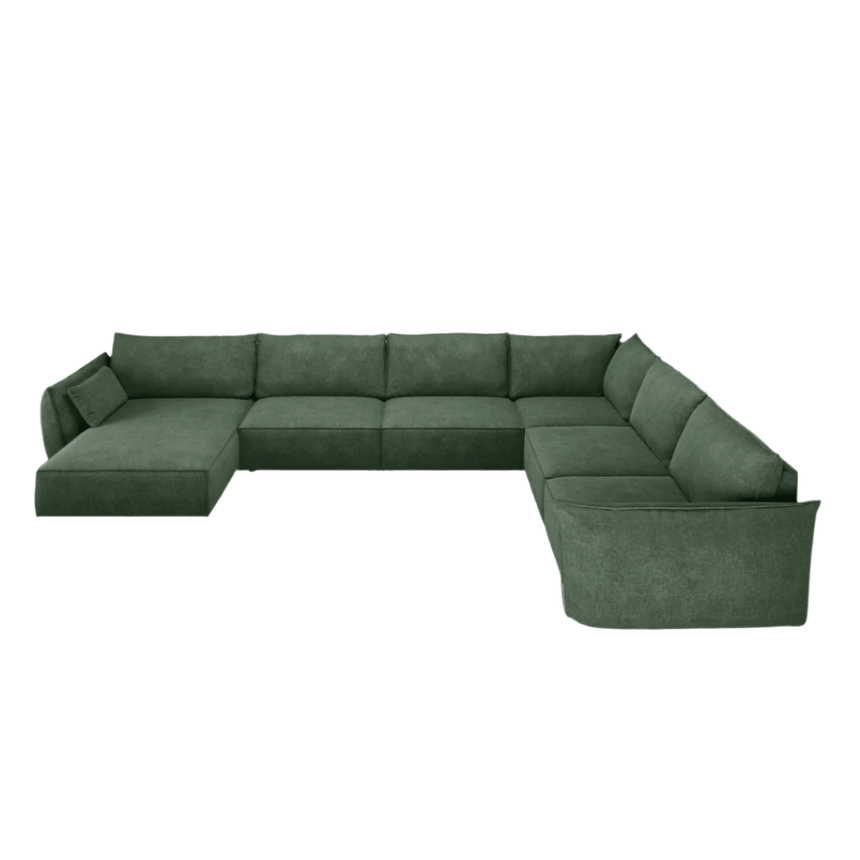 Kaelle U-shaped chenille sofa with right corner unit
