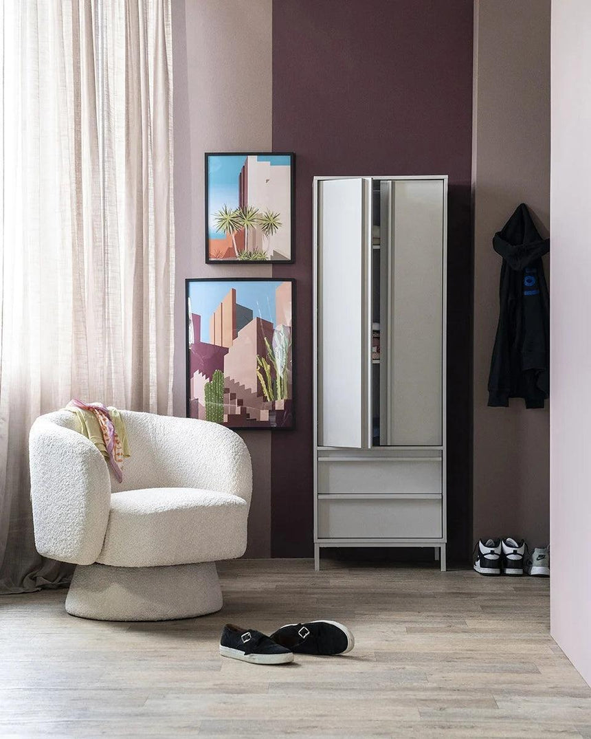 Balou bouclé swivel armchair