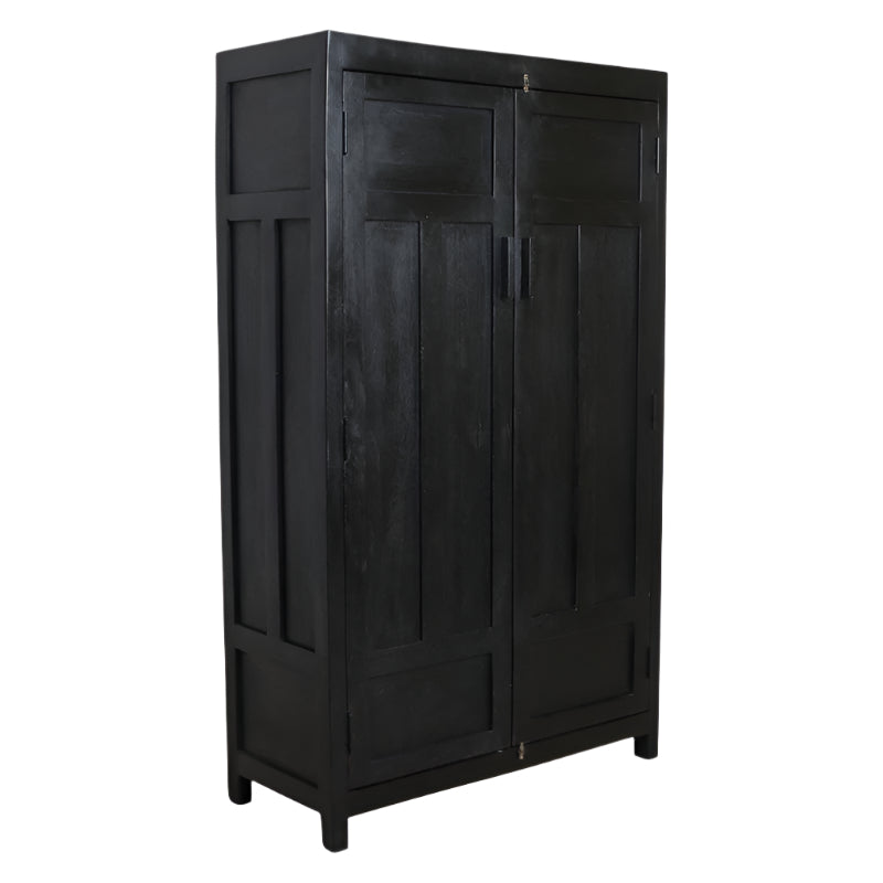 Black wooden tall cabinet