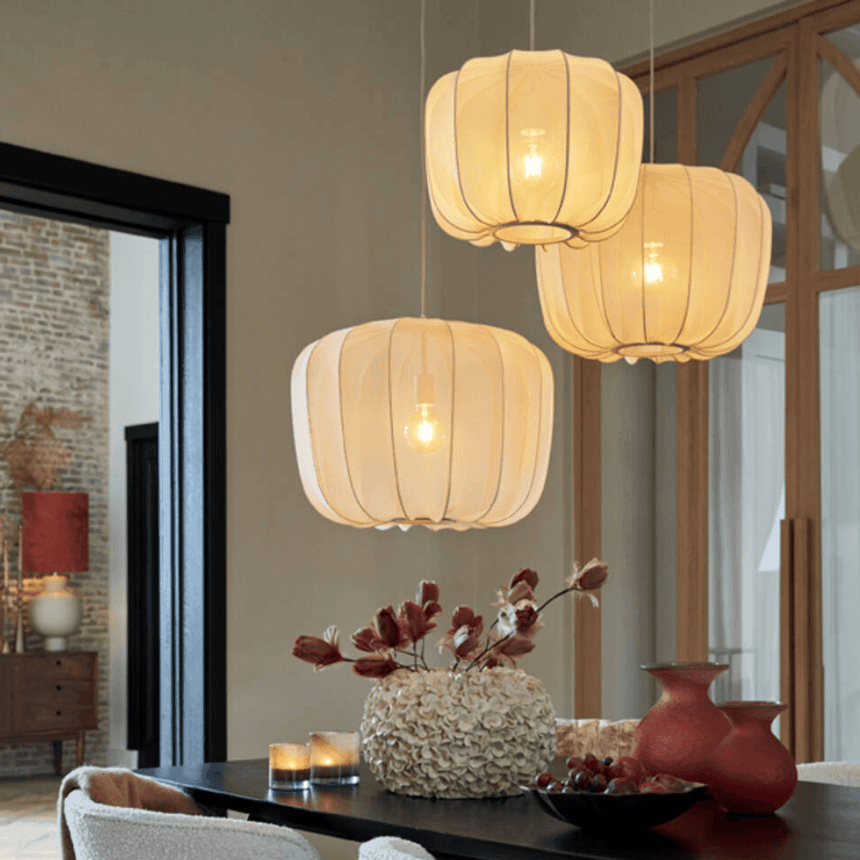 Plumeria szövet függőlámpa Ø60