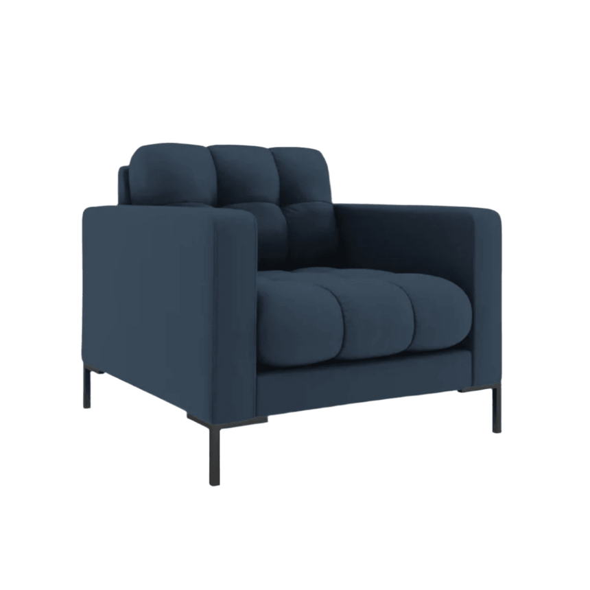 Mamaia fabric armchair with black legs