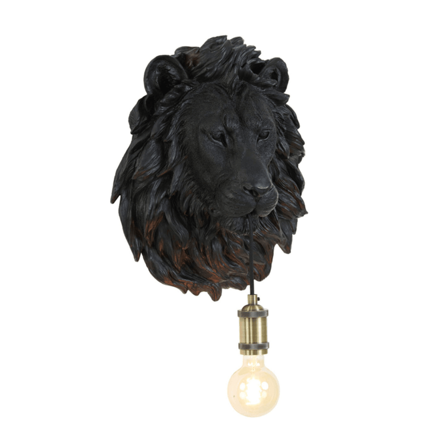 Lion resin wall lamp