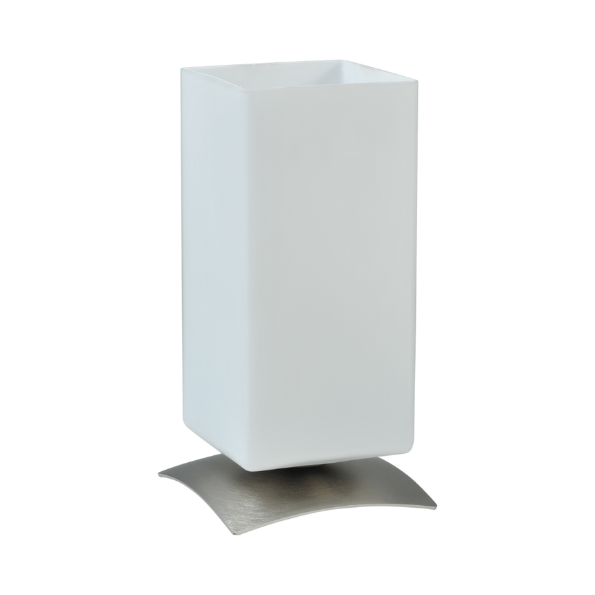 Oblica üveg asztali lámpa nikkel talppal