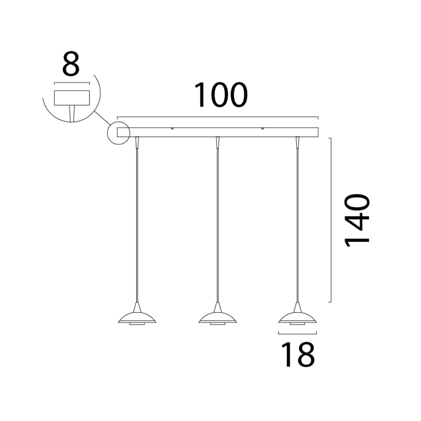 Melani üveg nikkel függőlámpa