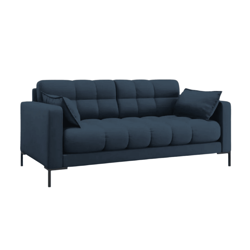 Mamaia 2-seater fabric sofa with black legs