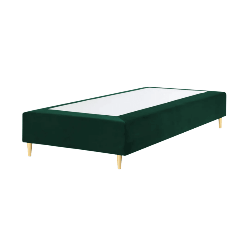 Whale velvet bed frame 90x200 with gold legs