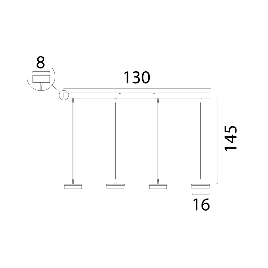 Imperia glass nickel pendant lamp