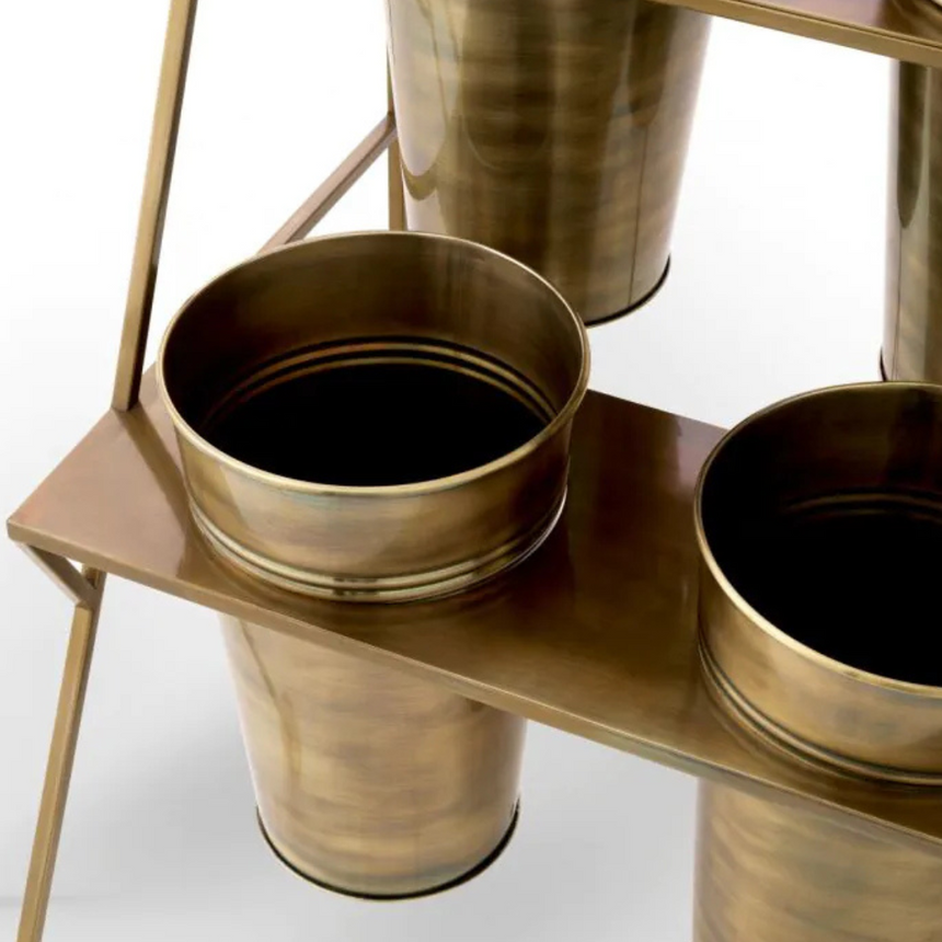 Jasper round metal flower pot medium