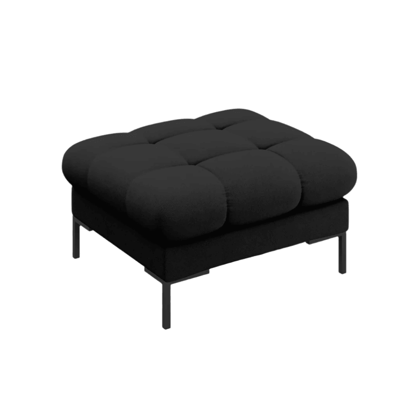 Mamaia fabric pouf with black legs