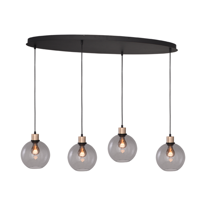 Lazise világosszürke üveg függőlámpa arany foglalattal