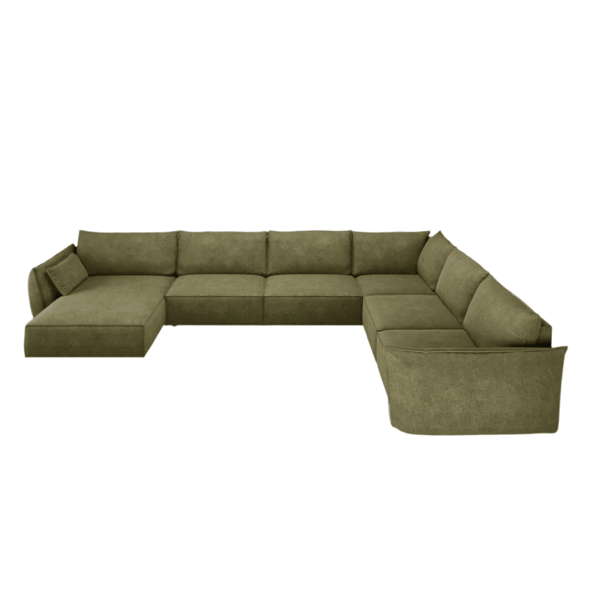 Kaelle U-shaped chenille sofa with right corner unit