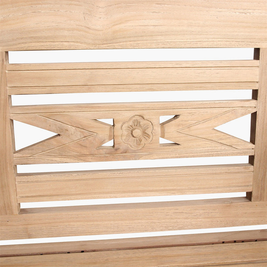 Boho wooden garden bench