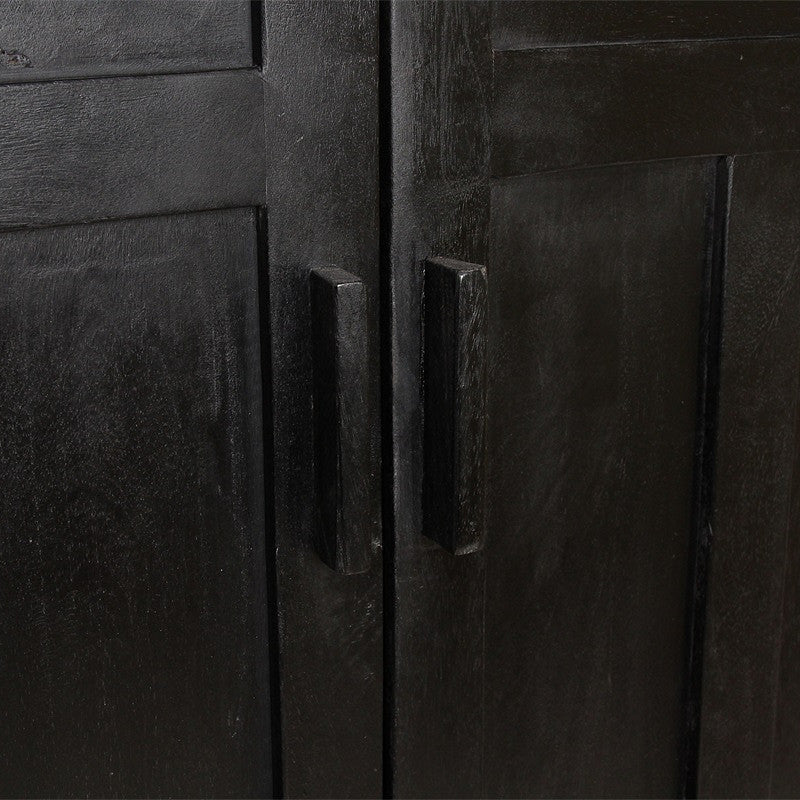 Black wooden tall cabinet
