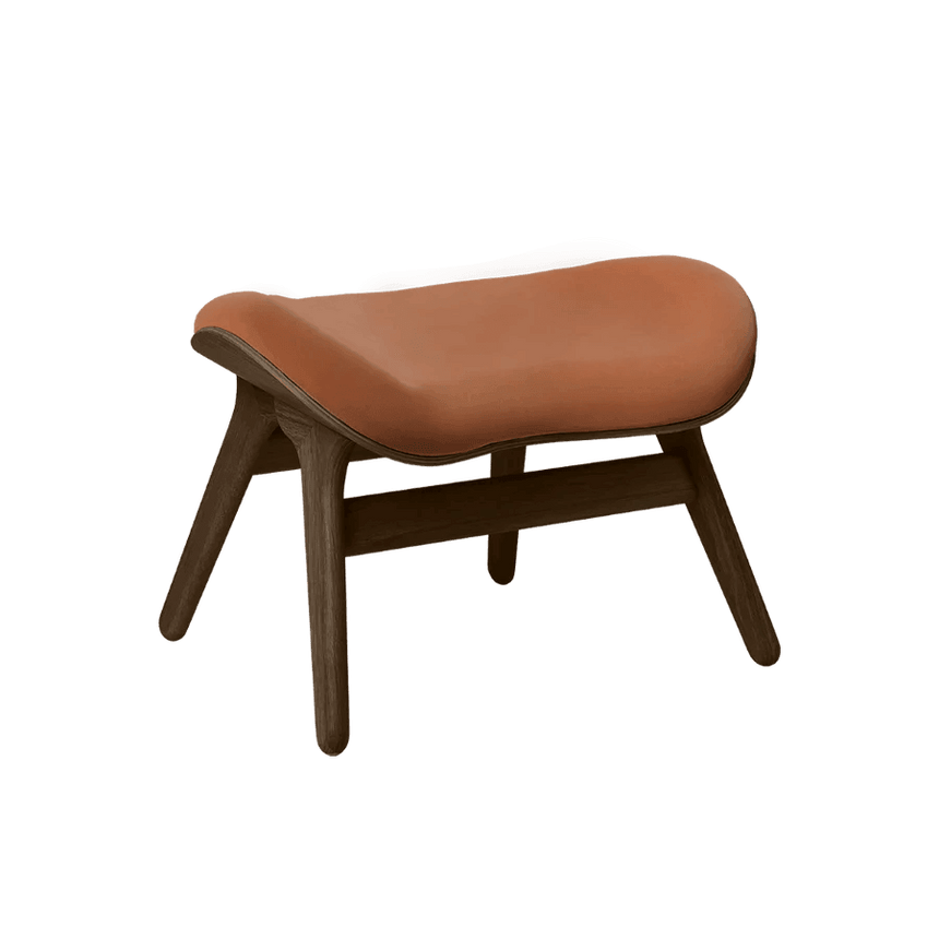 The Conversation Piece Leather Footstool with Dark Frame