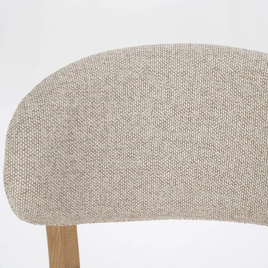 Mikky fabric bar stool with natural legs