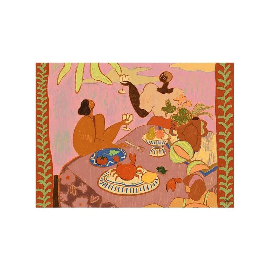 Lunch with the ladies design canvas print