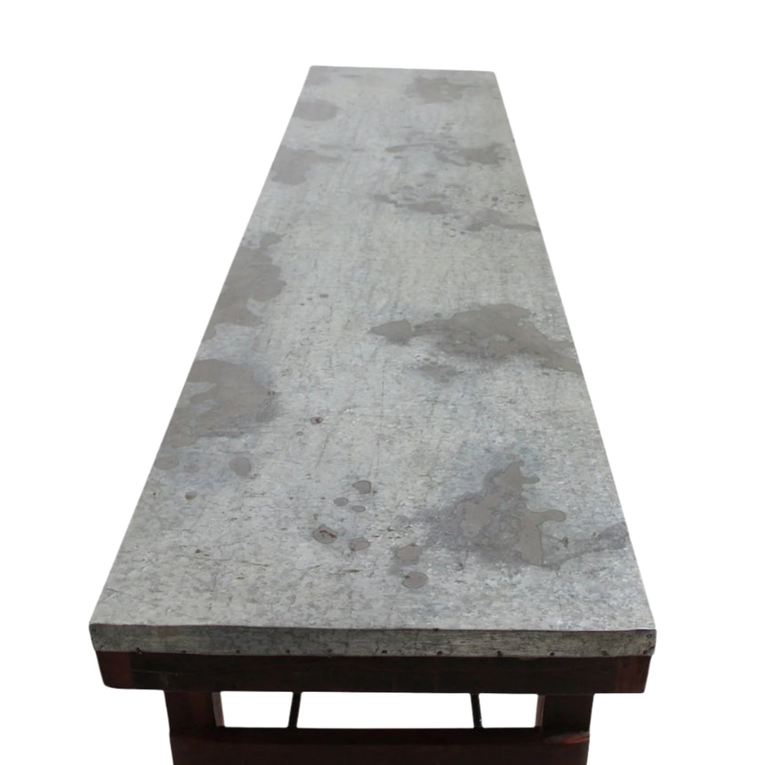 Zinc metal folding console table