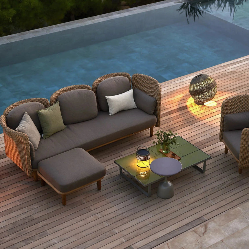 Glaze kő kerti dohányzóasztal 120x70