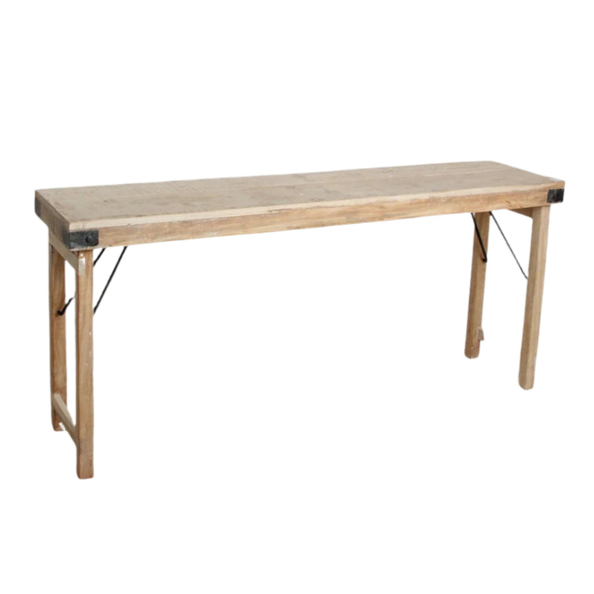 Console wooden folding console table