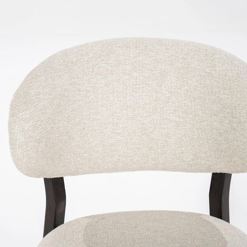 Mikky fabric chair with dark brown legs