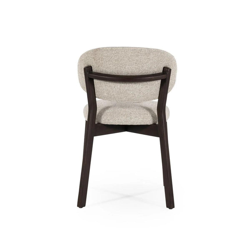 Mikky fabric chair with dark brown legs