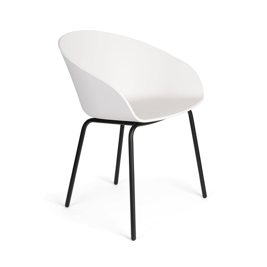 Void PP chair with armrests and black legs