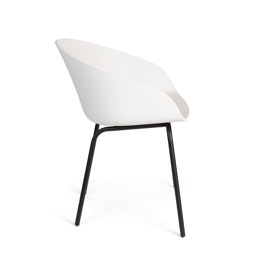 Void PP chair with armrests and black legs