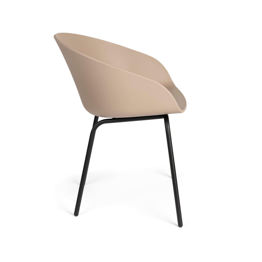Void PP chair with armrests and black legs
