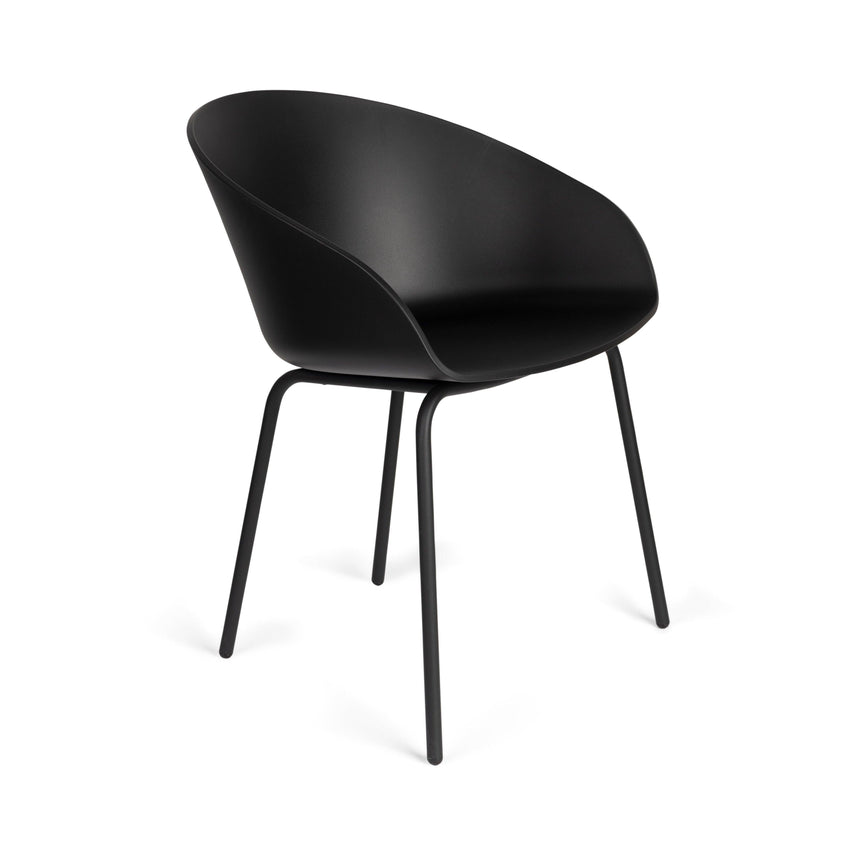 Void PP chair with armrests and black legs