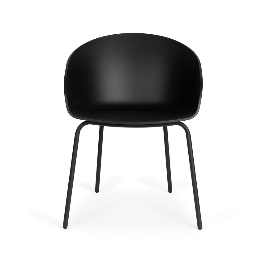 Void PP chair with armrests and black legs