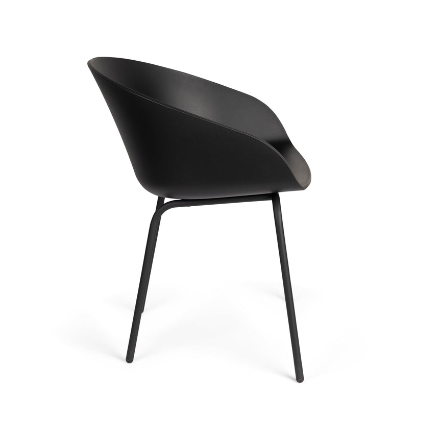 Void PP chair with armrests and black legs