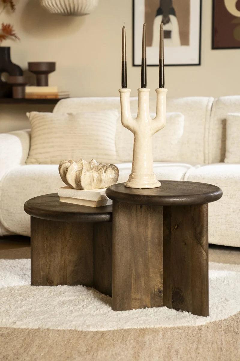 Leoti wooden coffee table Ø60